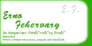 erno fehervary business card